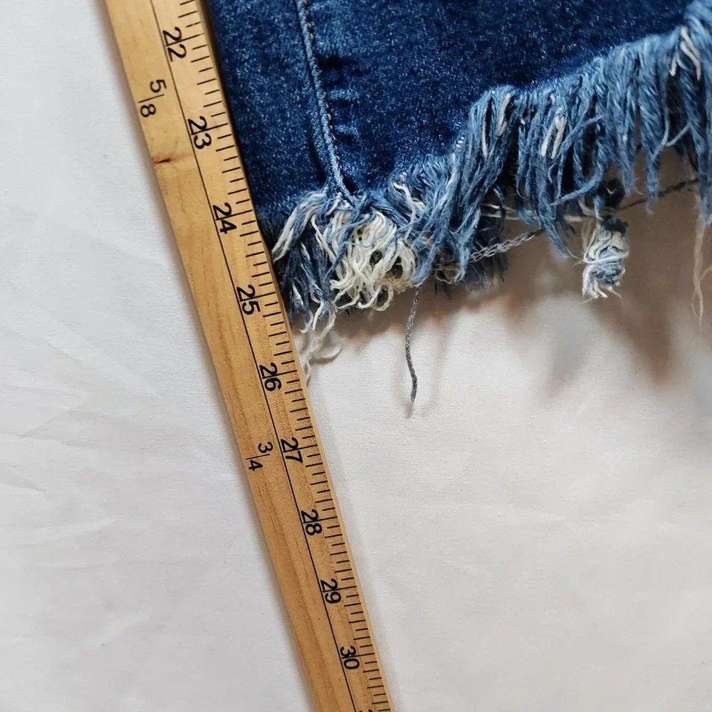 Risen Los Angeles Distressed Jeans Women's 13/31 Raw Waist Raw Hem